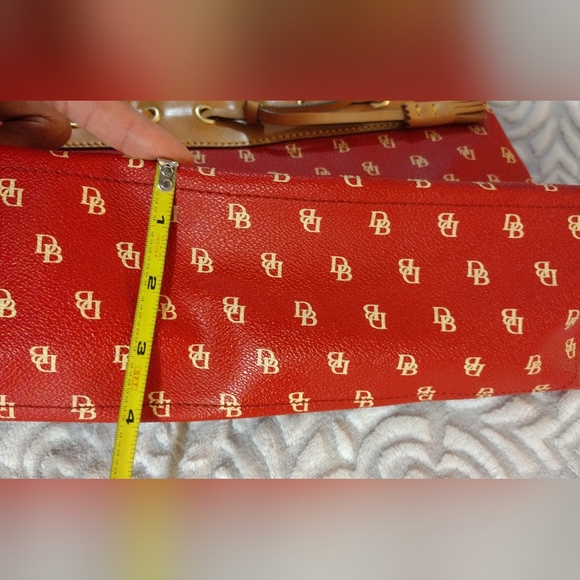 Dooney & Burke Red Signature Coated Canvas with Leather Handles and Trim. - Picture 12 of 15